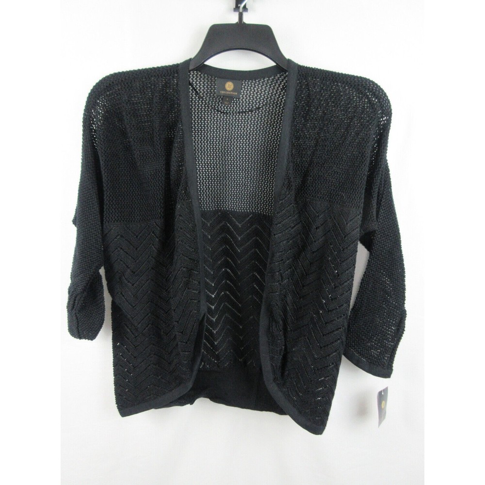 JM Collection Women's 3/4 Sleeve Cardigan Size S Color Black